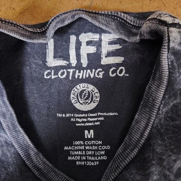 Grateful Dead Acid Wash Dancing Bear Graphic T-Shirt Men Grey Distressed Retro - Picture 3 of 16